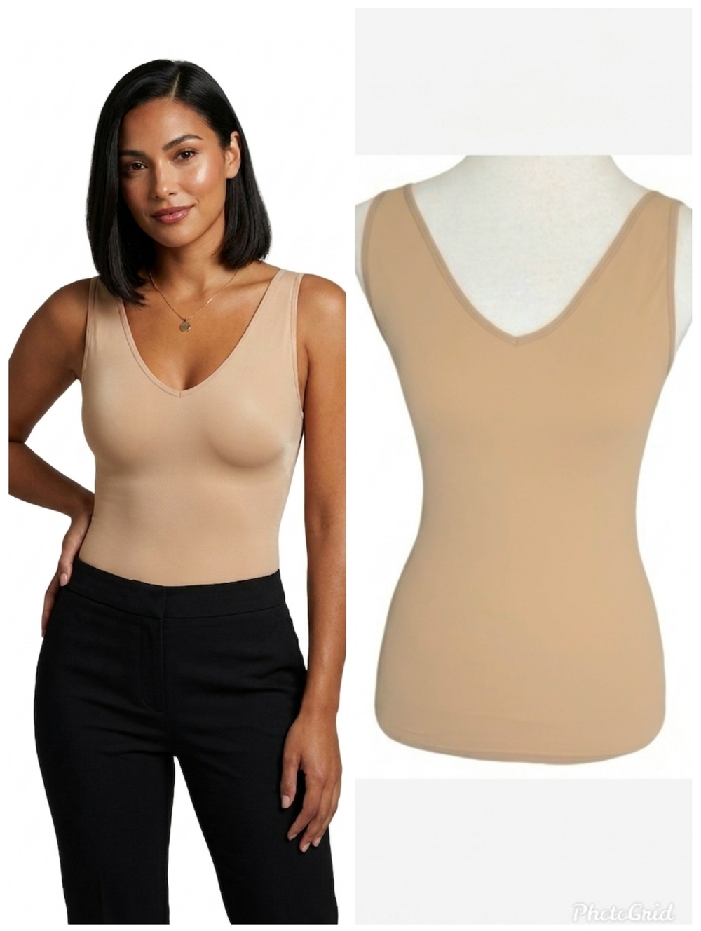Yummie women's tummy control tank top shapewear Nude Tan Beige size medium